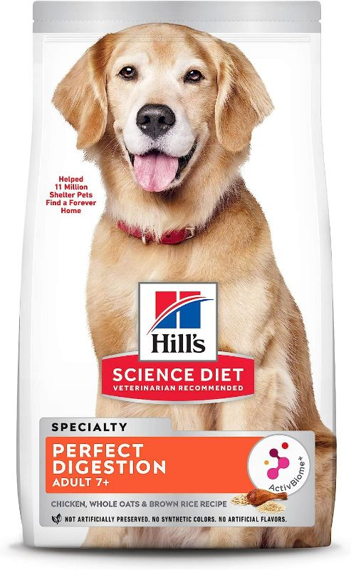 Photo 1 of Hill's Science Diet Senior Adult 7+ Dog Dry Food, Perfect Digestion, Chicken Recipe, 22 lb. Bag
