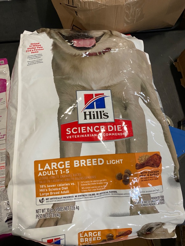 Photo 2 of Hill's Science Diet Adult Light Large Breed with Chicken Meal & Barley Dry Dog Food, 30 lb bag