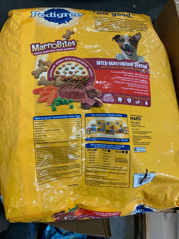Photo 3 of Pedigree with MarroBites Pieces Adult Dry Dog Food, Steak & Vegetable Flavor, 36 lb. Bag