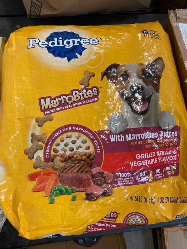Photo 2 of Pedigree with MarroBites Pieces Adult Dry Dog Food, Steak & Vegetable Flavor, 36 lb. Bag