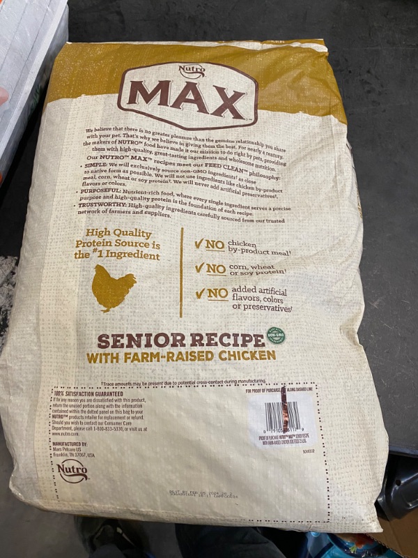 Photo 3 of NUTRO MAX Senior Recipe Dry Dog Food With Farm-Raised Chicken, 25 LB Bag