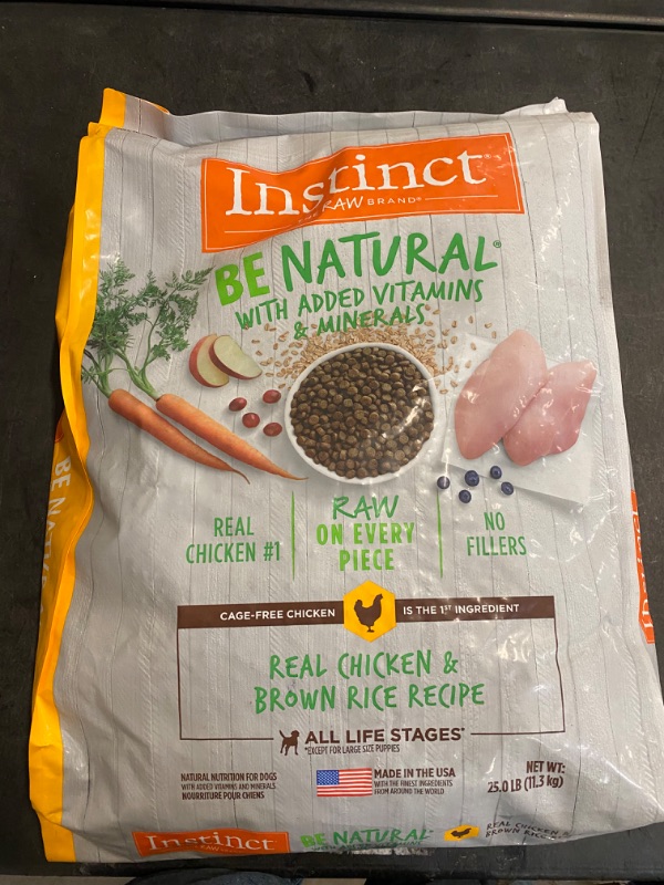 Photo 2 of Instinct Be Natural Real Chicken & Brown Rice Recipe Natural Dry Dog Food, 25 lb. Bag