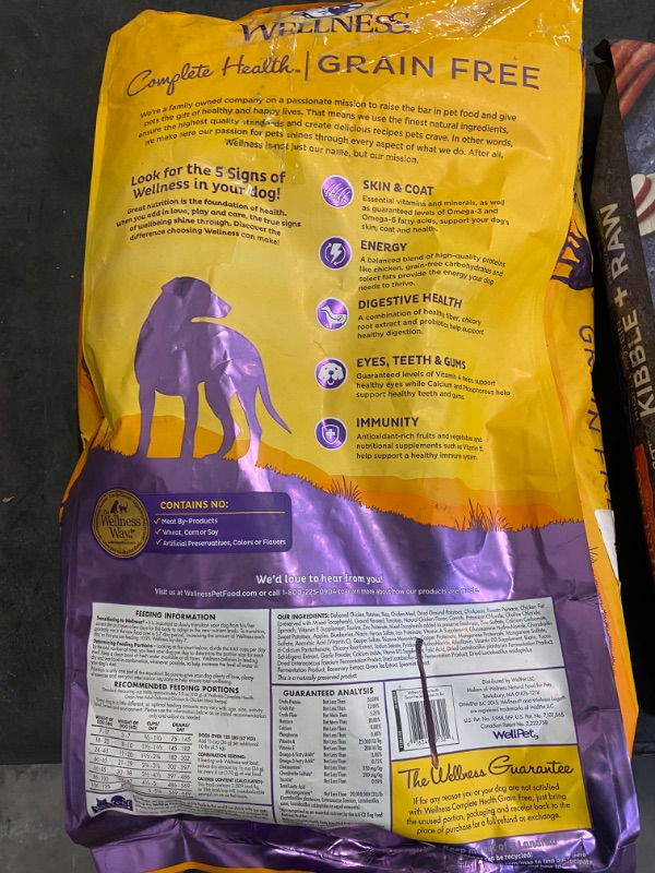 Photo 3 of Wellness Complete Health Grain-Free Dry Dog Food, Natural Ingredients, Made in USA with Real Meat, For All Lifestages (Chicken, 24-Pound Bag)