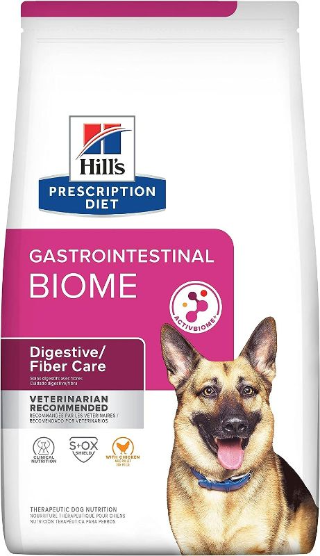 Photo 1 of Hill's Prescription Diet Gastrointestinal Biome Digestive/Fiber Care with Chicken Dry Dog Food, Veterinary Diet, 16 lb. Bag