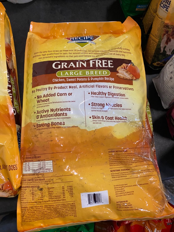 Photo 3 of Nature's Recipe Large Breed Grain-Free Chicken, Sweet Potato & Pumpkin Recipe Dry Dog Food 30lb
