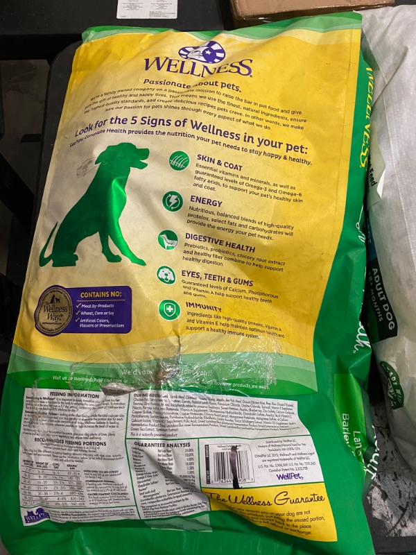 Photo 3 of Wellness Complete Health Dry Dog Food with Grains, Made in USA with Real Meat & Natural Ingredients, All Breeds, Adult Dogs (Lamb & Barley, 30-lb)