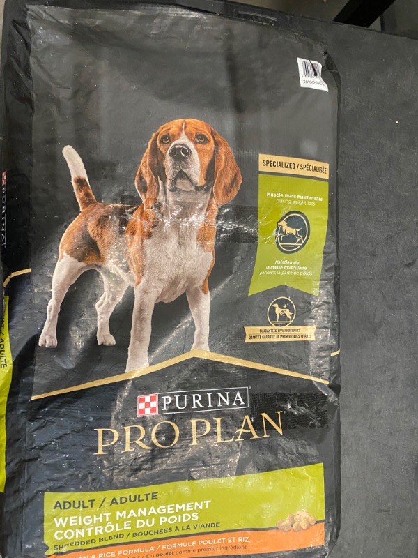 Photo 2 of Purina Pro Plan Weight Management Dog Food, Shredded Blend Chicken & Rice Formula - 34 lb. Bag