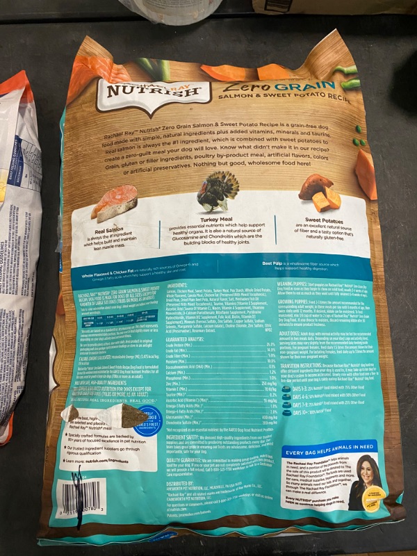 Photo 3 of Rachael Ray Nutrish Zero Grain Dry Dog Food, Salmon & Sweet Potato Recipe, 23 Pounds