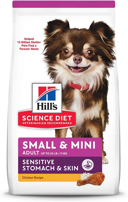 Photo 1 of Hill's Science Diet Dry Dog Food, Adult, Small & Mini Breeds, Sensitive Stomach & Skin, Chicken Recipe, 4 lb. Bag