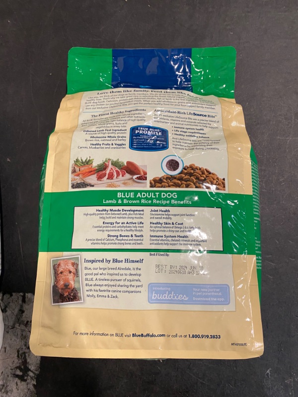 Photo 3 of Blue Buffalo Life Protection Formula Natural Adult Dry Dog Food, Lamb and Brown Rice 5-lb Trial Size Bag