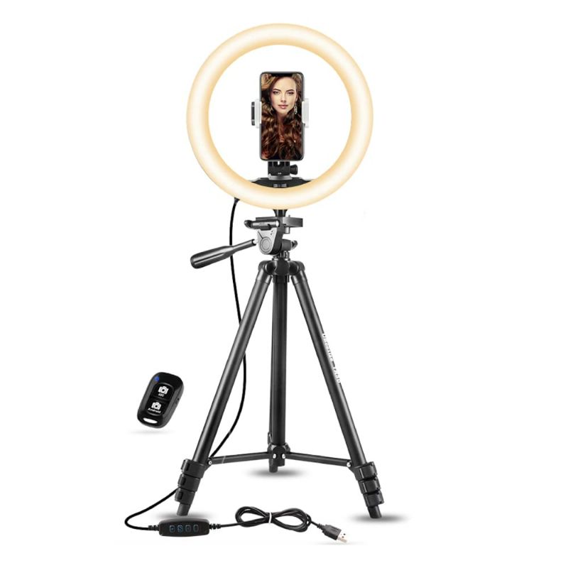 Photo 1 of UBeesize 10" Selfie Ring Light with 50" Extendable Tripod Stand & Phone Holder for Live Stream/Makeup/YouTube Video