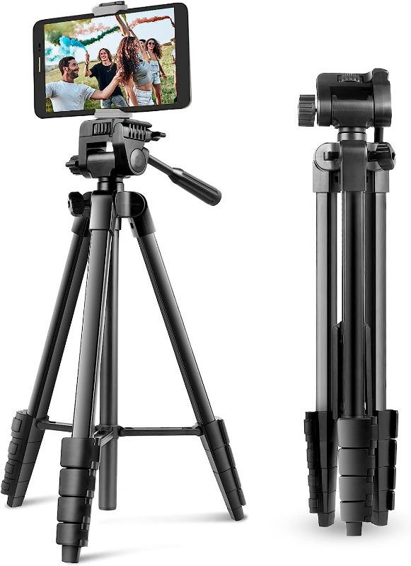 Photo 1 of UBeesize 64" Phone Tripod, Extendable iPad Tripod Stand with Remote and Phone Holder, Lightweight Camera Tripod for Selfie, Video Recording, Live Streaming, Compatible with Cell Phone/Camera/Tablet