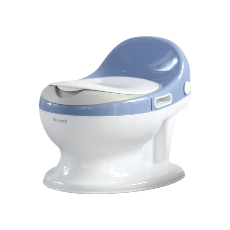 Photo 1 of Toddler Potty, Baby Potty Training Toilet, CPSC Certified, Realistic Baby Toilet with Thickened PU Cushion, Press & Flush Sound and Splash Guard (Blue)