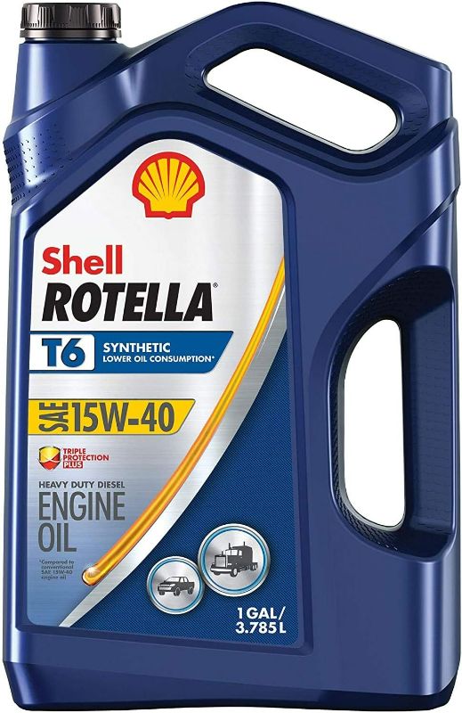 Photo 1 of Shell Rotella T6 Full Synthetic 15W-40 Diesel Engine Oil (1-Gallon, Single Pack)