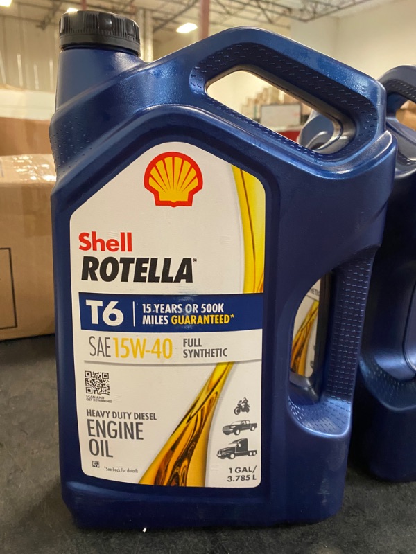 Photo 2 of Shell Rotella T6 Full Synthetic 15W-40 Diesel Engine Oil (1-Gallon, Single Pack)