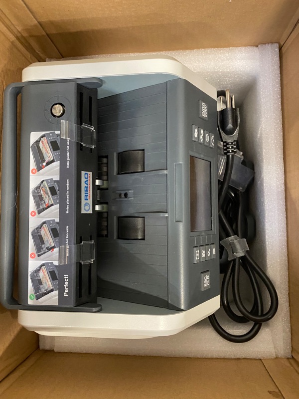 Photo 2 of RIBAO BC-40 Mixed Denomination Money Counter Machine, Value Counting, Bill Counter Multi Currency, CIS/UV/MG/IR Counterfeit Detection for Business