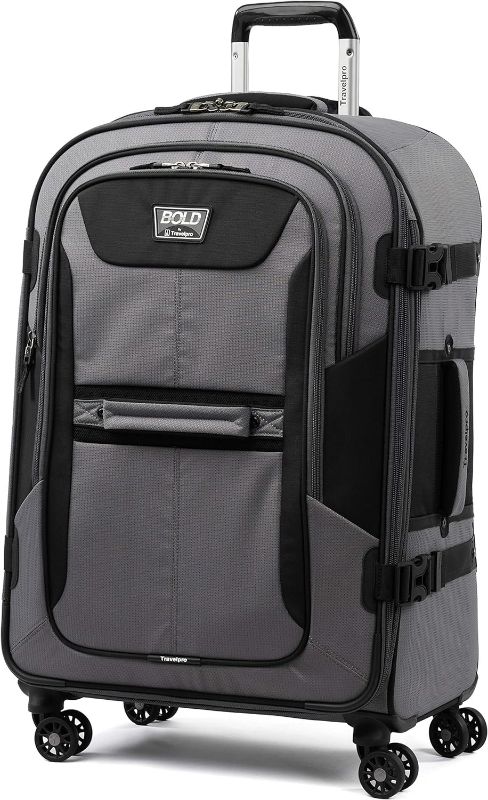 Photo 1 of Travelpro Bold-Softside Expandable Luggage with Spinner Wheels, Grey/Black, Checked-Medium 26-Inch