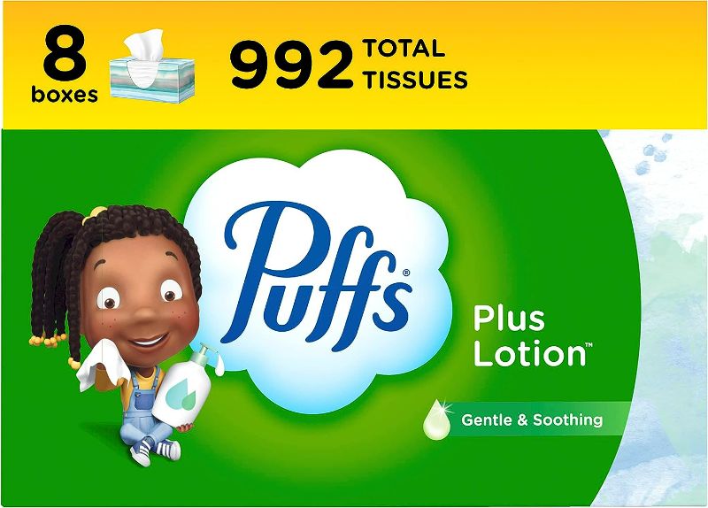 Photo 1 of Puffs Plus Lotion Facial Tissues, 8 Family Boxes, 124 Facial Tissues per Box (Packaging May Vary)