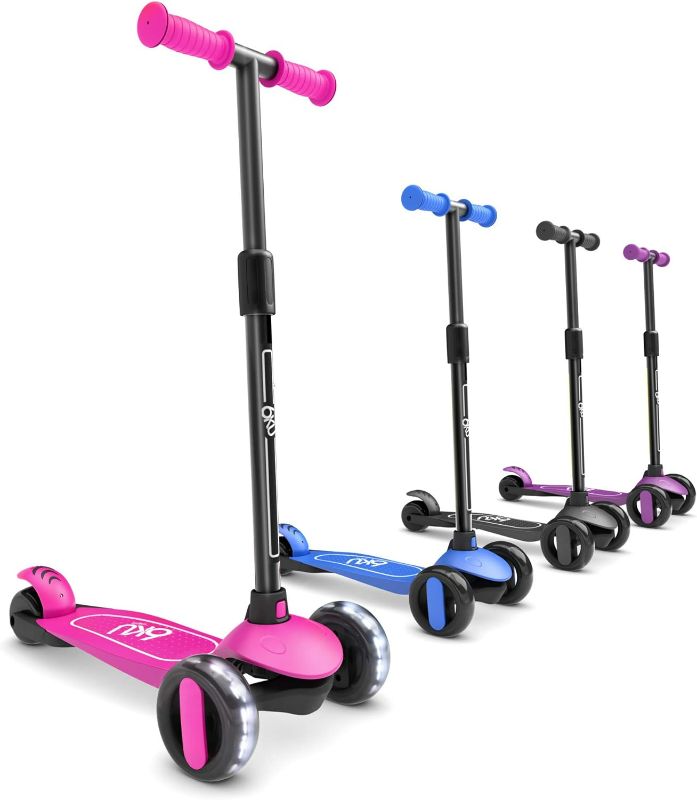 Photo 1 of 6KU Scooter for Kids Ages 3-5 with Flash Wheels, Kids Scooter 4 Adjustable Height, Toddler Scooter Extra-Wide PU LED Wheels, 3 Wheel Scooter for Kids (PINK)