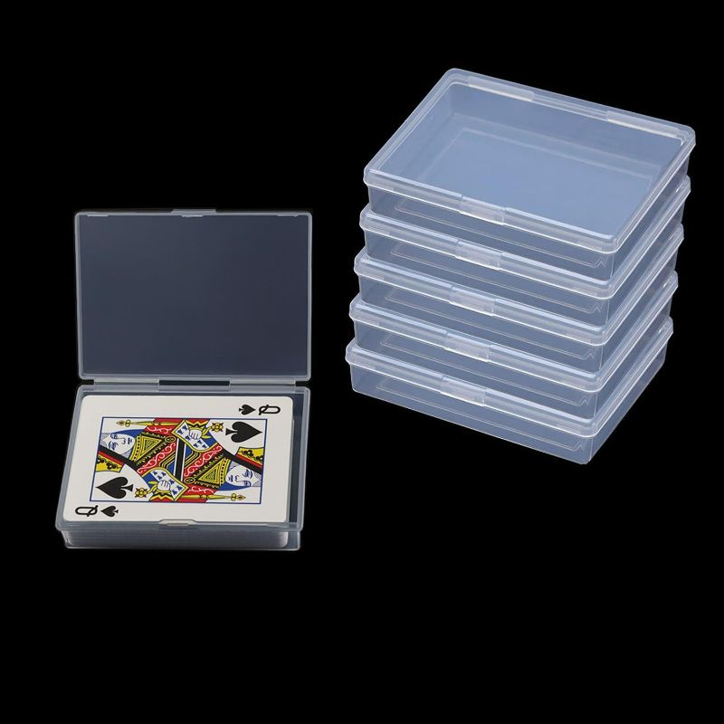 Photo 1 of Playing Card Deck Cases 6pcs Plastic Empty Playing Card Box Holder Storage Case Organizer Snap Closed, Suitable for 3.5X2.5 inch Game Gard (NO Cards)