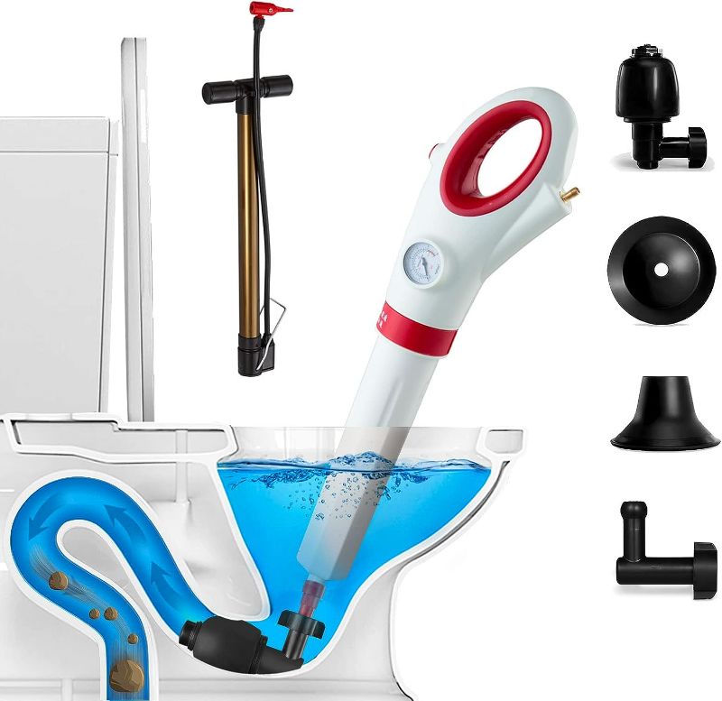 Photo 1 of SUBMARINE Toilet Plunger, Toilet Auger, Air Plunger For Toilet, Drain Pipe Clogging Cleaner, With Real-Time Barometer, Used For Sink, Bathtub, Kitchen, Floor Drain And Pipe Blockage