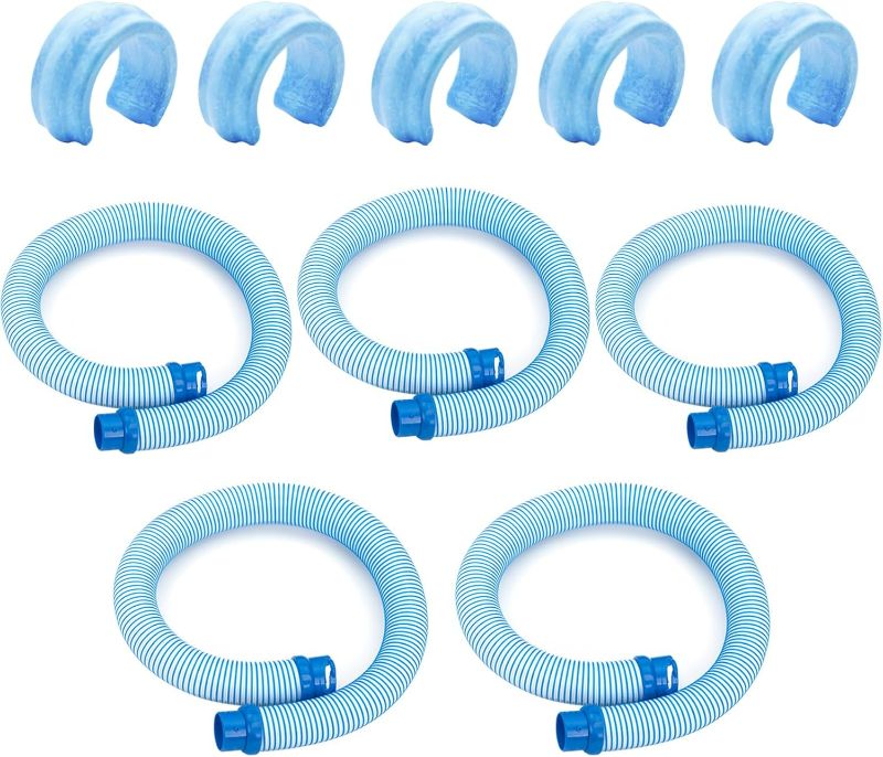 Photo 1 of 5 Pack, R0527700 Pool Cleaning Vacuum Hose, Fast Twist Lock Hose Replacement Parts, 39 Inch, Blue and White Single Section Small Hose. Fit for Zodiac Baracuda MX6,MX8,X7,T3,T5 Swimming Pool Cleaner