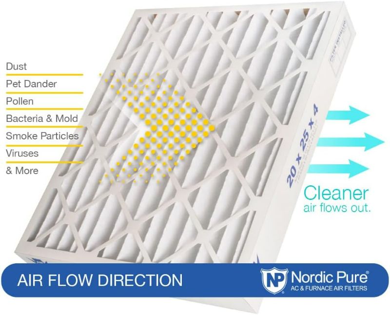 Photo 3 of Nordic Pure 20x20x4 MERV 12 Pleated AC Furnace Air Filters 1 Pack
