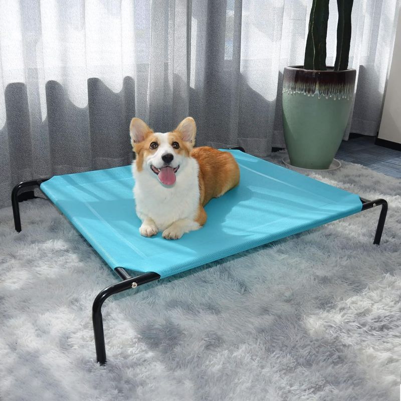 Photo 2 of BRIKY Elevated Dog Bed, Outdoor Raised Dog Cots Beds for Extra Large Medium Small Dogs, Portable Pet Beds with Cooling Washable Mesh XL
