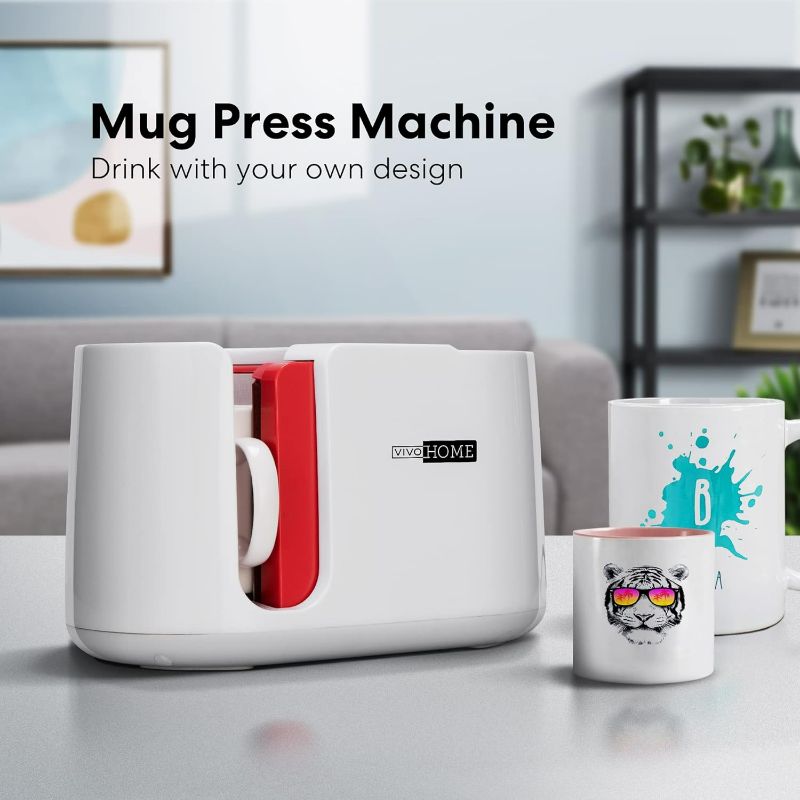 Photo 2 of VIVOHOME Automatic Mug Heat Press Sublimation Machine for Coffee Cup 11-15oz Red

