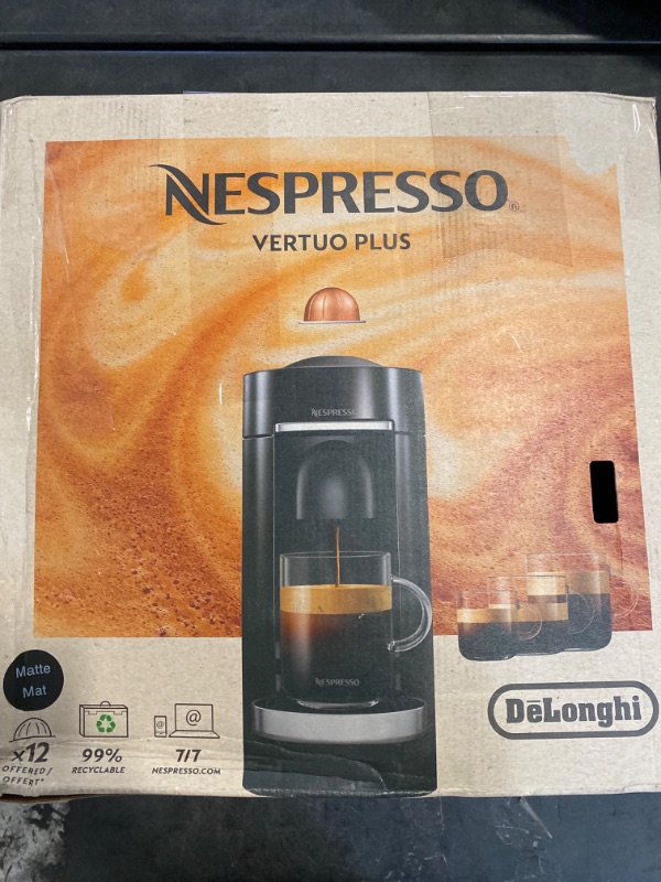 Photo 1 of Nespresso VertuoPlus Coffee and Espresso Machine by De'Longhi, 38 ounces, Matte Black
