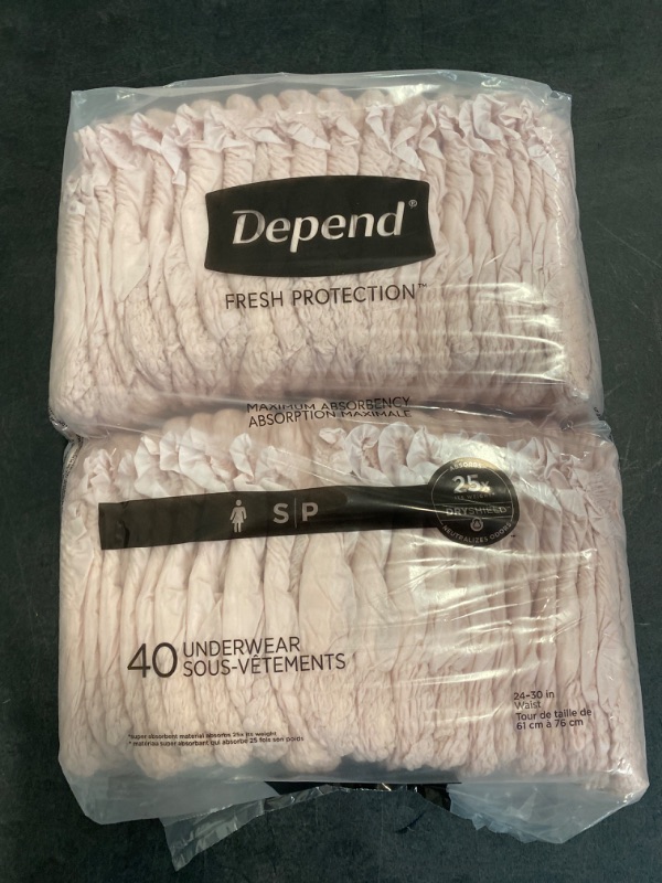 Photo 3 of Depend Fresh Protection Adult Incontinence Underwear for Women (Formerly Depend Fit-Flex), Disposable, Maximum, Size Small, Blush, 40 Count
