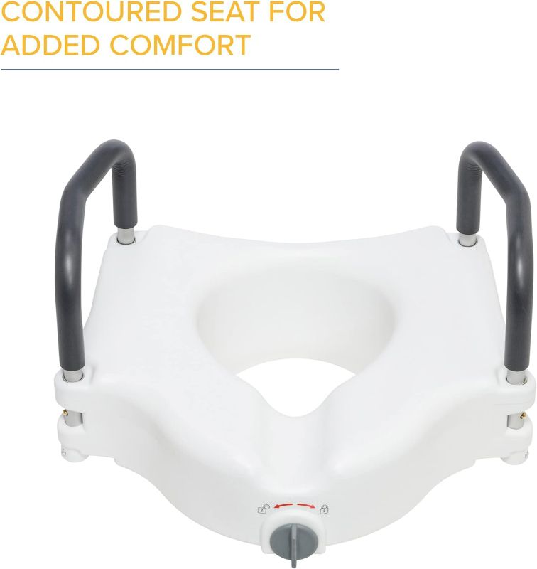 Photo 4 of Drive Medical 5" Raised Toilet Seat with Removable Padded Arms, Standard Seat

