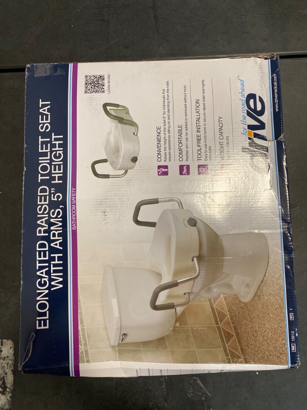 Photo 7 of Drive Medical 5" Raised Toilet Seat with Removable Padded Arms, Standard Seat

