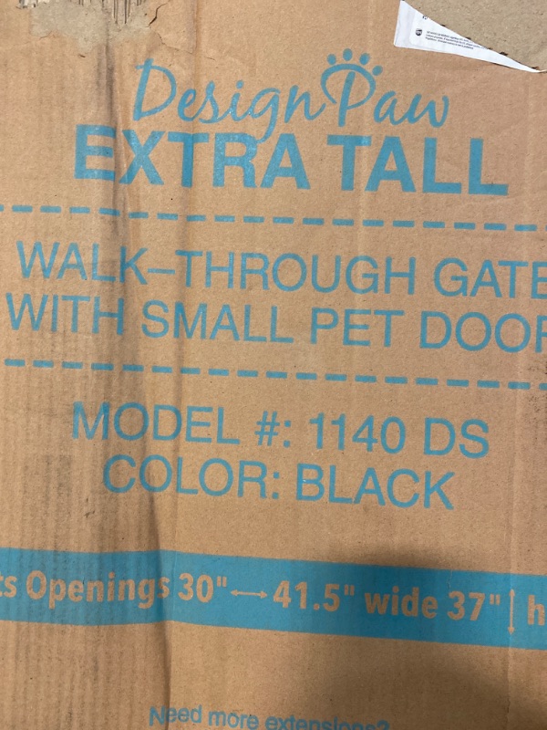 Photo 1 of DESIGN PAW EXTRA TALL WALK-THRU PET GATE with Small Pet Door
