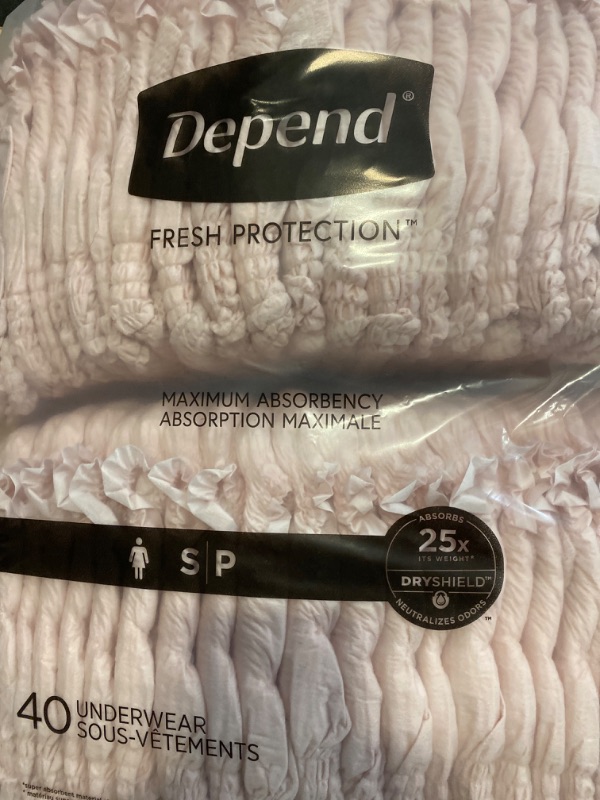Photo 3 of Depend Fresh Protection Adult Incontinence Underwear for Women, Maximum, S, Blush, 40Ct
