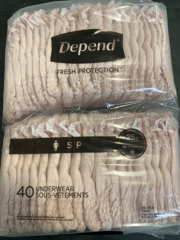Photo 3 of Depend Fresh Protection Adult Incontinence Underwear for Women, Maximum, S, Blush, 40Ct
