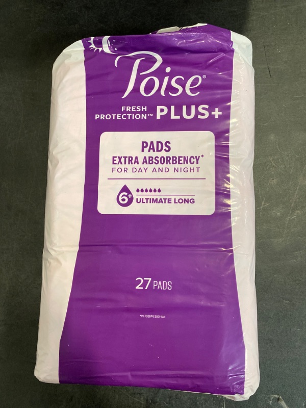 Photo 4 of POISE ULTIMATE ABSORBENCY PADS - LONG LENGTH PACK of 27
