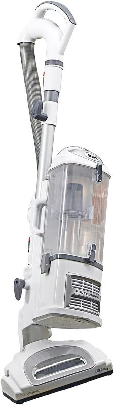 Photo 1 of Shark NV356E Navigator Lift-Away Professional Upright Vacuum with Swivel Steering, HEPA Filter, XL Dust Cup, Pet Power, Dusting Brush, and Crevice Tool, Perfect for Pet Hair, White/Silver
