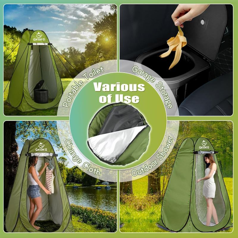 Photo 4 of GKOKG Portable Toilet with Pop Up Privacy Tent for Adults, Camping Portable Toilet Tent Kit Outdoor Emergency Folding Toilet Tent Kit, 2 in 1 Portable Potty Privacy Toilet Tent for RV Camping Travel
