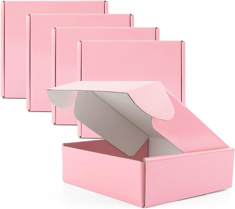 Photo 1 of Pink Shipping Boxes 6"x6"x2" - 25 Pack Small Cardboard Corrugated Mailer Boxes for Small Business Packaging Mailing Packing...
