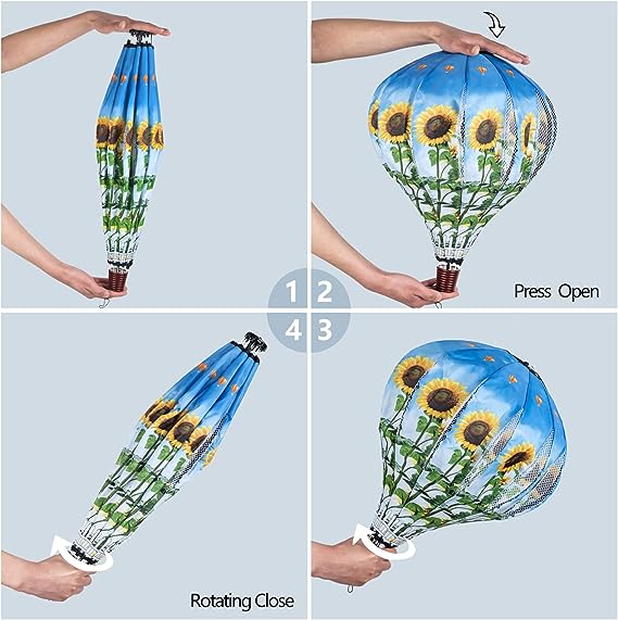 Photo 1 of 2Pack Hot Air Balloon Wind Spinner Garden Windmills and Spinners Decorations Large Outdoor Hanging Decor Lawn Yard Windsock Ornaments Colorful Sunflower Wind Hanging Catchers Ornaments