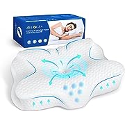 Photo 1 of Zibroges Cervical Pillow, Memory Foam Pillow for Neck Head Shoulder Pain Relief Sleeping Supports Your Head, Ergonomic Orthopedic Contoured Cooling Neck Bed Pillow for Side, Back and Stomach Sleepers