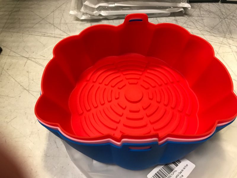 Photo 1 of 3-Pack Air Fryer Silicone Pot, 8.5 Inch Air Fryer Basket, Food Grade Accessories, Reusable Air Fryer Liner, Replacement of Parchment Liners, No Need to Clean the Fryer(For 5 to 6QT)