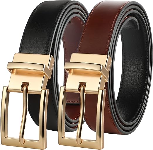 Photo 1 of Lavemi Mens Belt Reversible 100% Italian Leather Dress Casual,One Reverse for 2 Colors,Trim to Fit