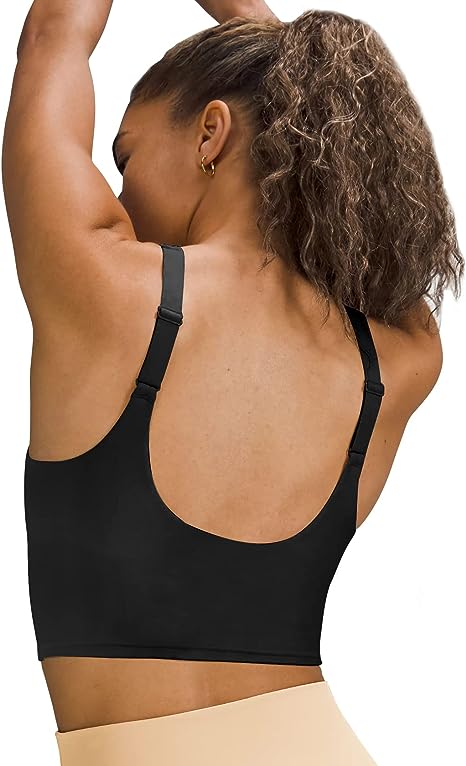 Photo 1 of AB-Eleven Sports Bras for Women-V Neck Workout Tops for Women-Align Adjustable Tank Removable Padded Yoga Longline Crop Top Size L Color Black