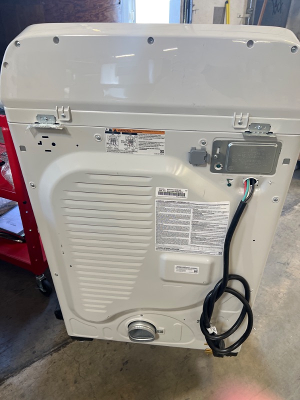 Photo 1 of Samsung 7.4-cu ft Reversible Side Swing Door Stackable Steam Cycle Smart Electric Dryer (Ivory) 