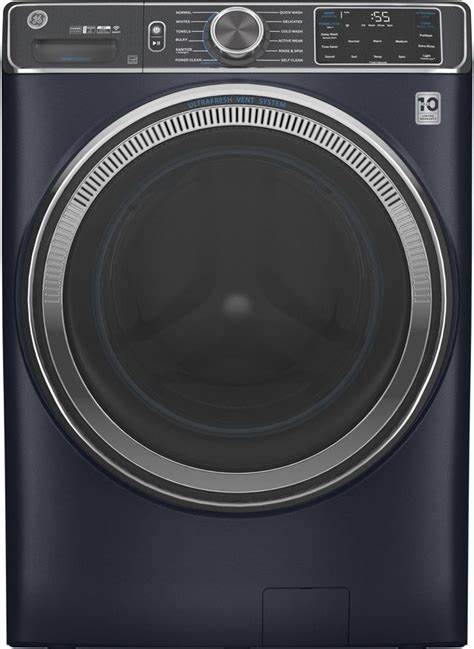 Photo 1 of GE--5.0 cu. ft. Smart Sapphire Blue Front Load Washer with OdorBlock UltraFresh Vent System with Sanitize and Allergen
