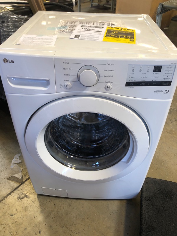 Photo 6 of LG 4.5 Cu. Ft. Stackable Front Load Washer in White with Coldwash Technology
