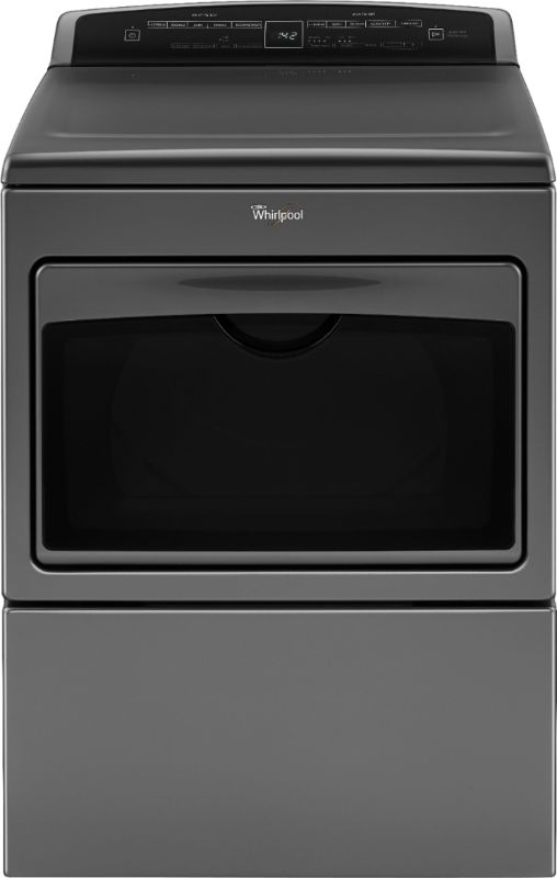 Photo 1 of Whirlpool 7.4 cu. ft. Smart Vented Electric Dryer in Chrome Shadow
