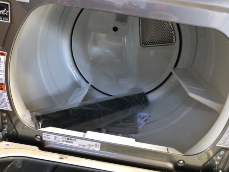 Photo 2 of Whirlpool 7.4 cu. ft. Smart Vented Electric Dryer in Chrome Shadow
